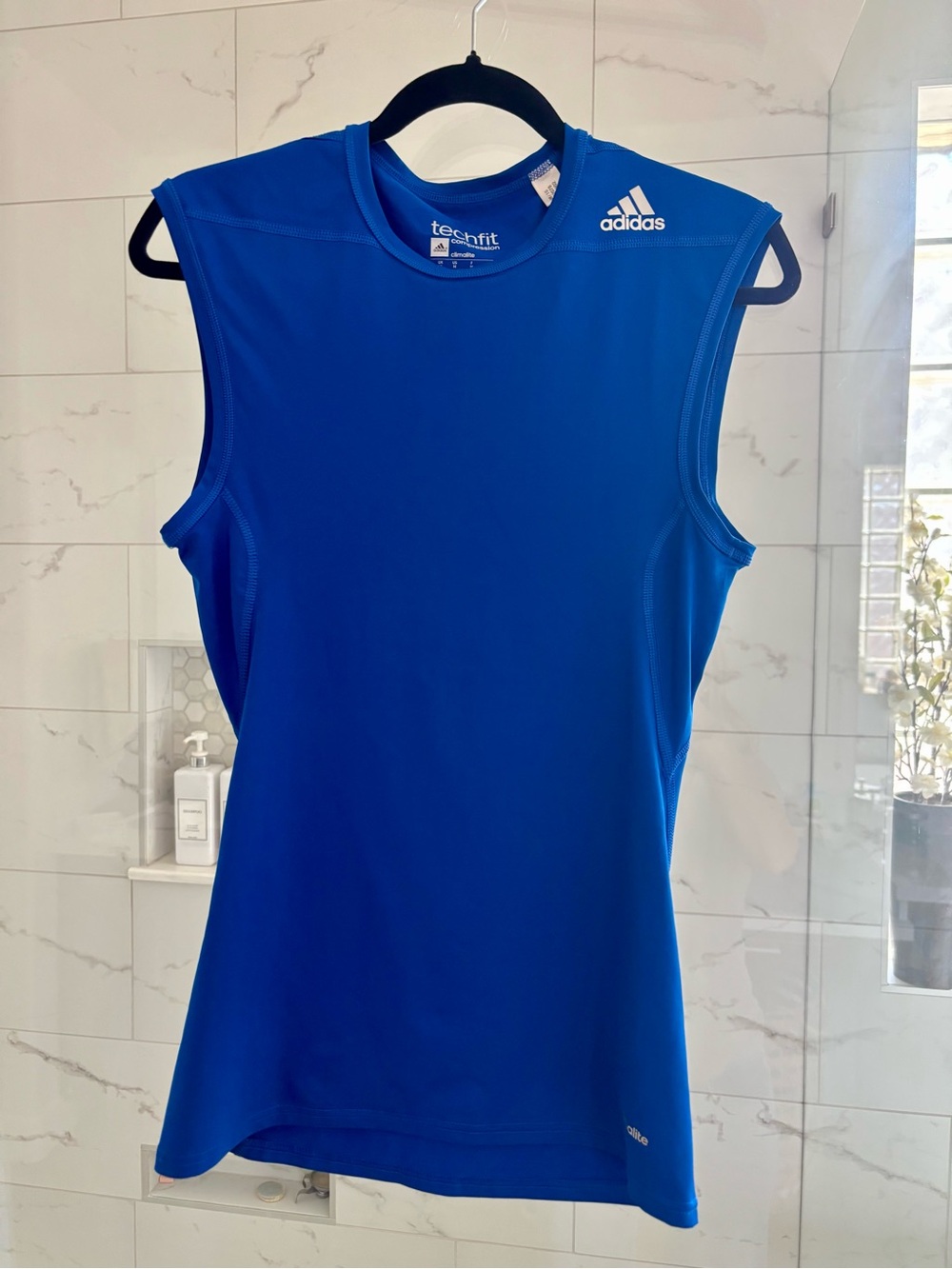 adidas Techfit Men’s Sleeveless Compression Tank - Blue